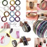 18 Decoration Rolls Nail Art UV Gel cor variadas